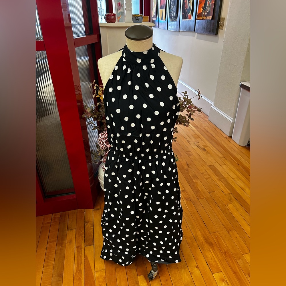 Ann Taylor Black and White Polka Dot Dress